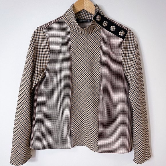 Zara Tops - Zara Mock Neck Multi-Pattern Top - Small